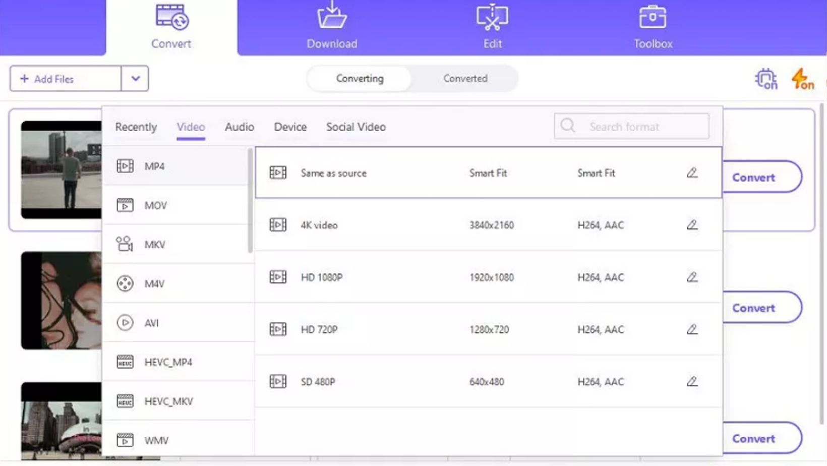 Select the output format according to your choice.